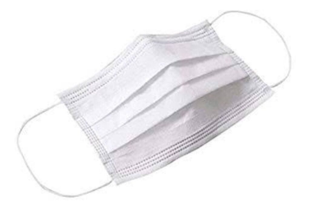 Mascarilla de 3 Pliegues y 3 Capas C/Blanco 50u